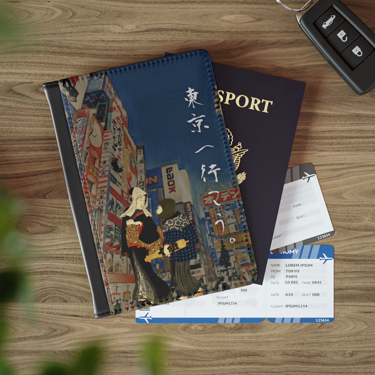 Andiamo a Tokyo "Akihabara" - Passport Cover - Japanese traditional ukiyoe design