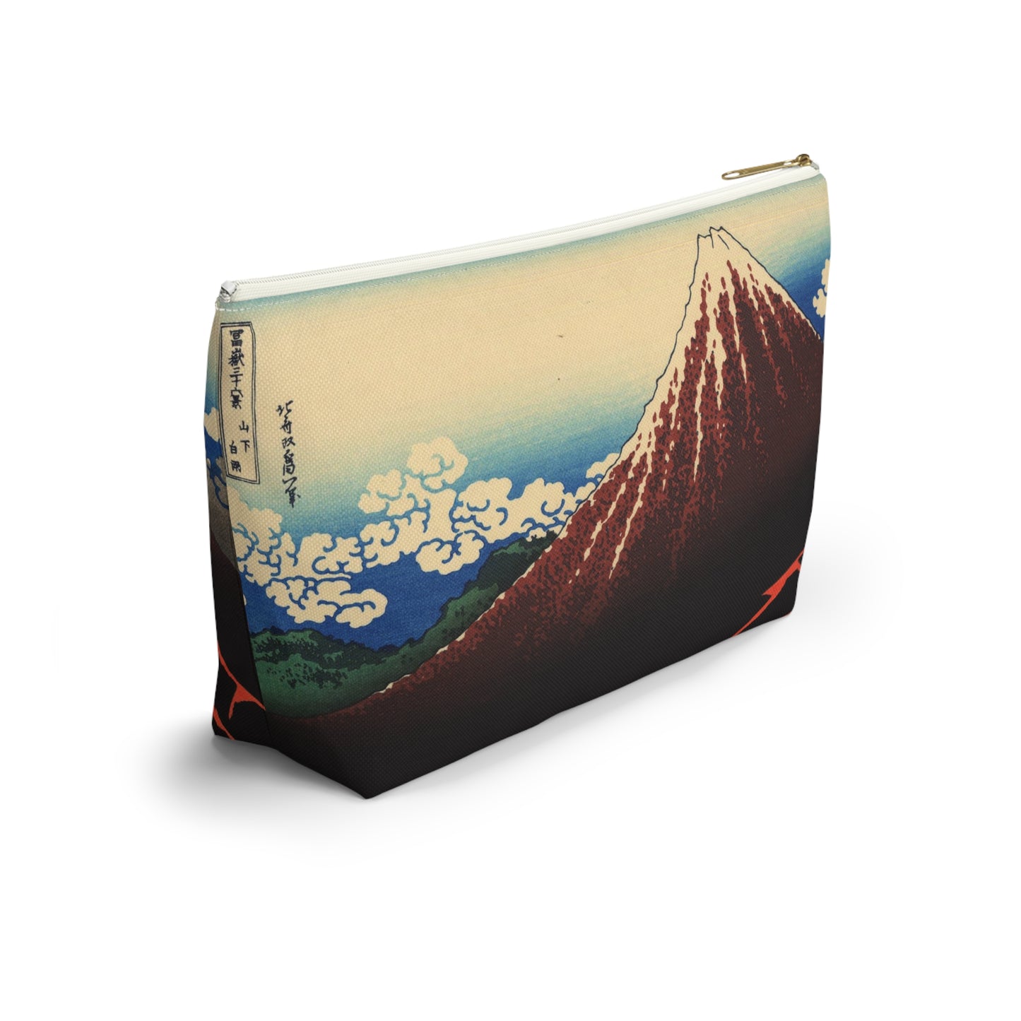 Hokusai "Rainstorm Beneath the Summit" - Accessory Pouch w T-bottom - Japanese traditional ukiyoe design
