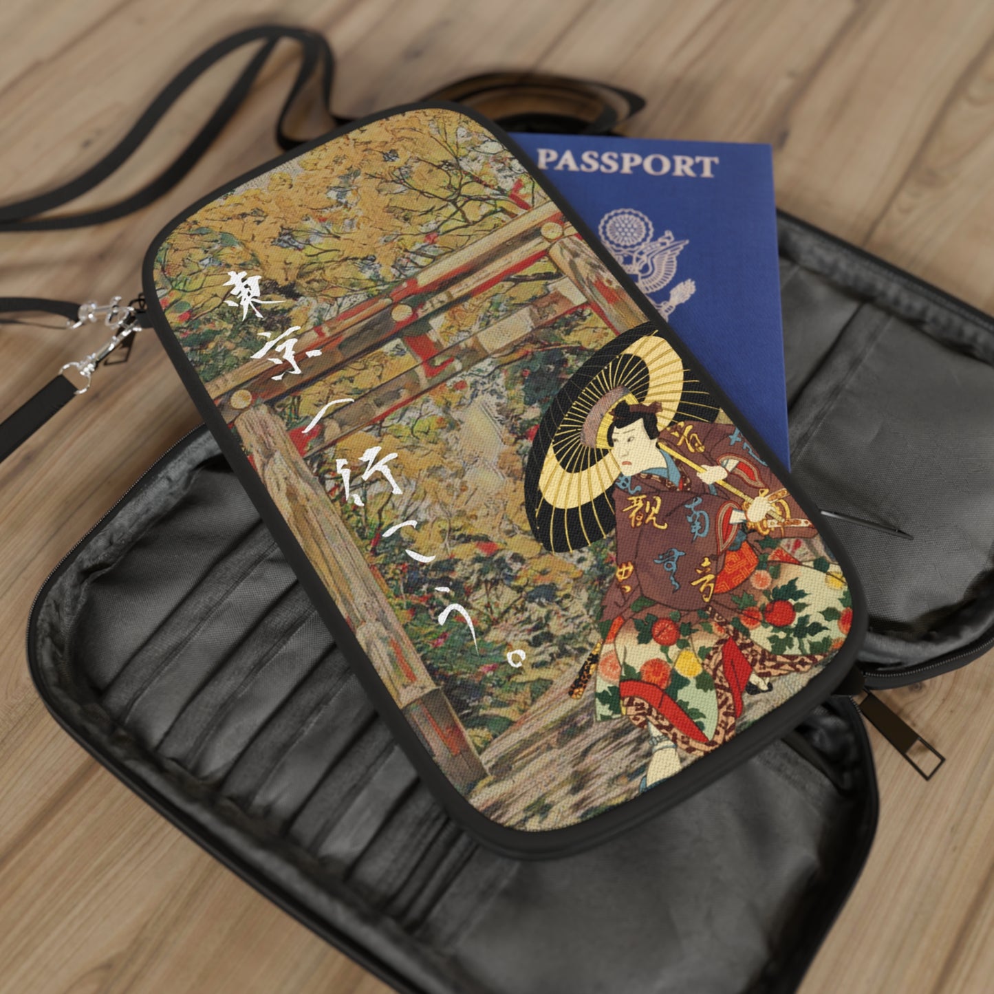Andiamo a Tokyo "Meiji Jingu Shrine" - Passport Wallet - Japanese traditional ukiyoe design