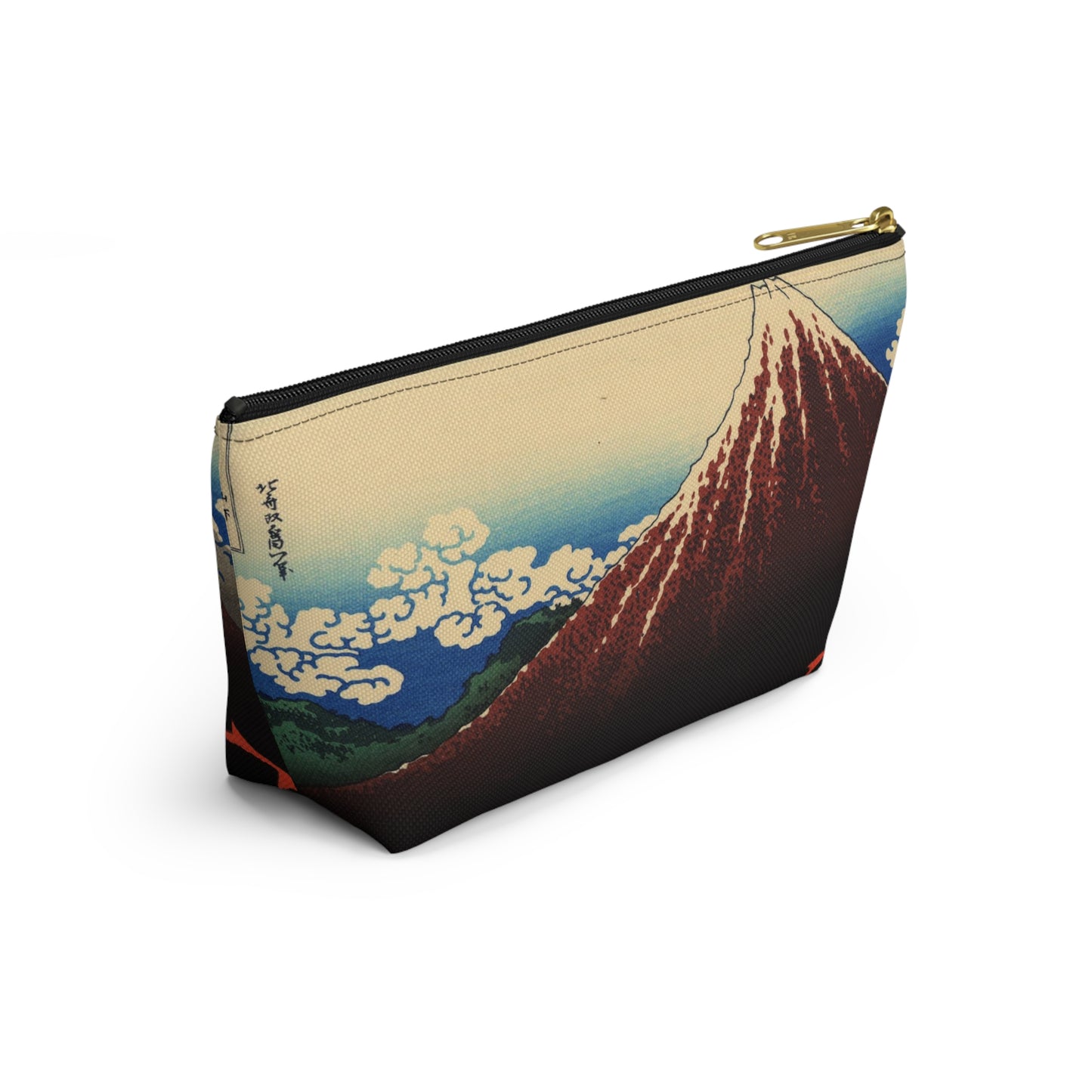 Hokusai "Rainstorm Beneath the Summit" - Accessory Pouch w T-bottom - Japanese traditional ukiyoe design