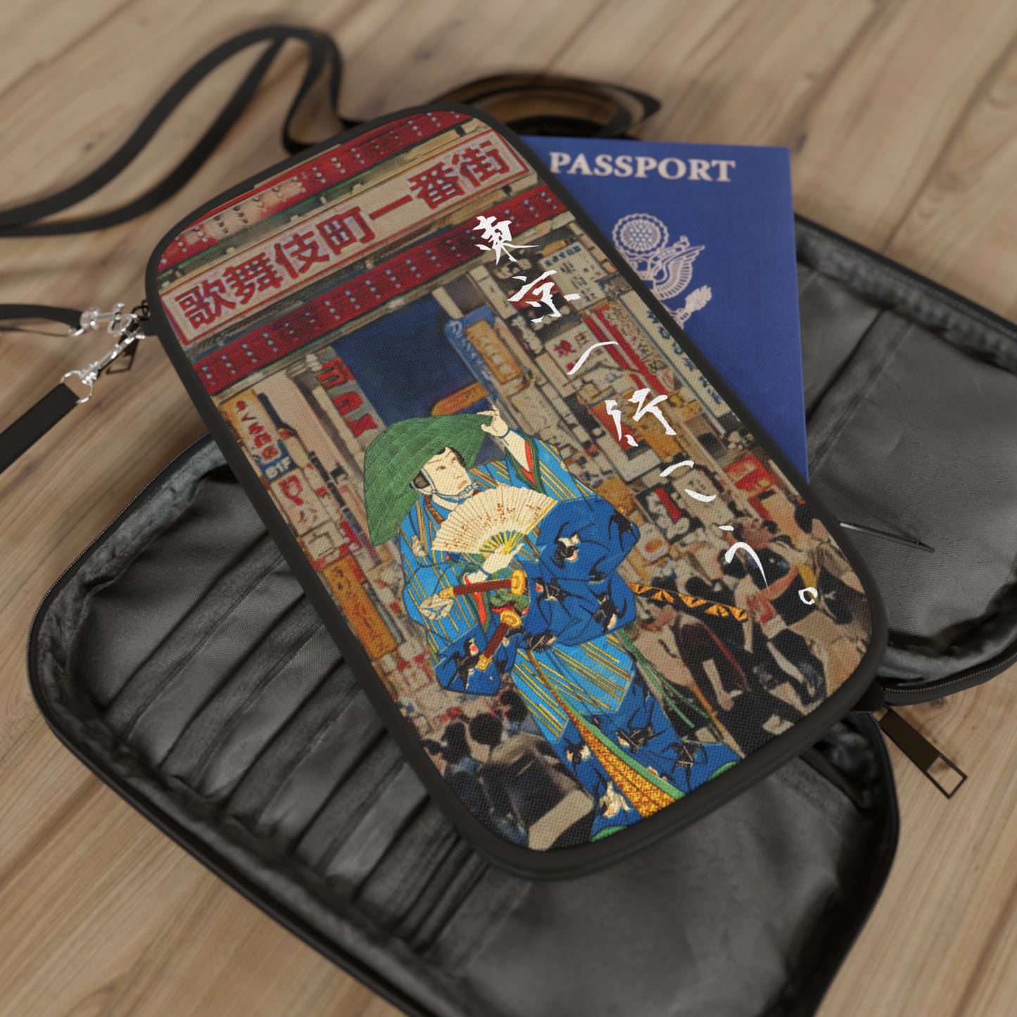Andiamo a Tokyo "Kabuki-cho" - Passport Wallet - Japanese traditional ukiyoe design