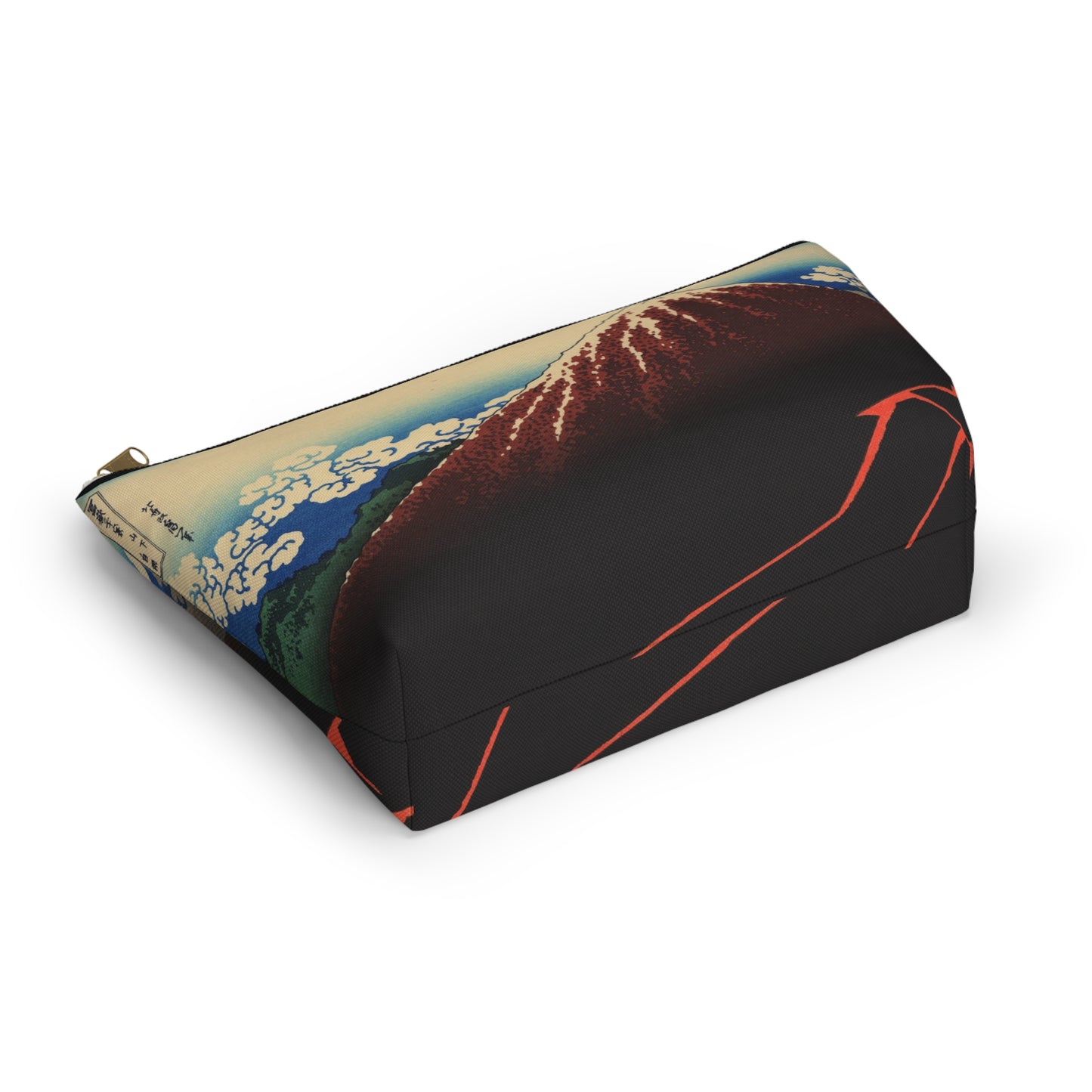 Hokusai "Rainstorm Beneath the Summit" - Accessory Pouch w T-bottom - Japanese traditional ukiyoe design