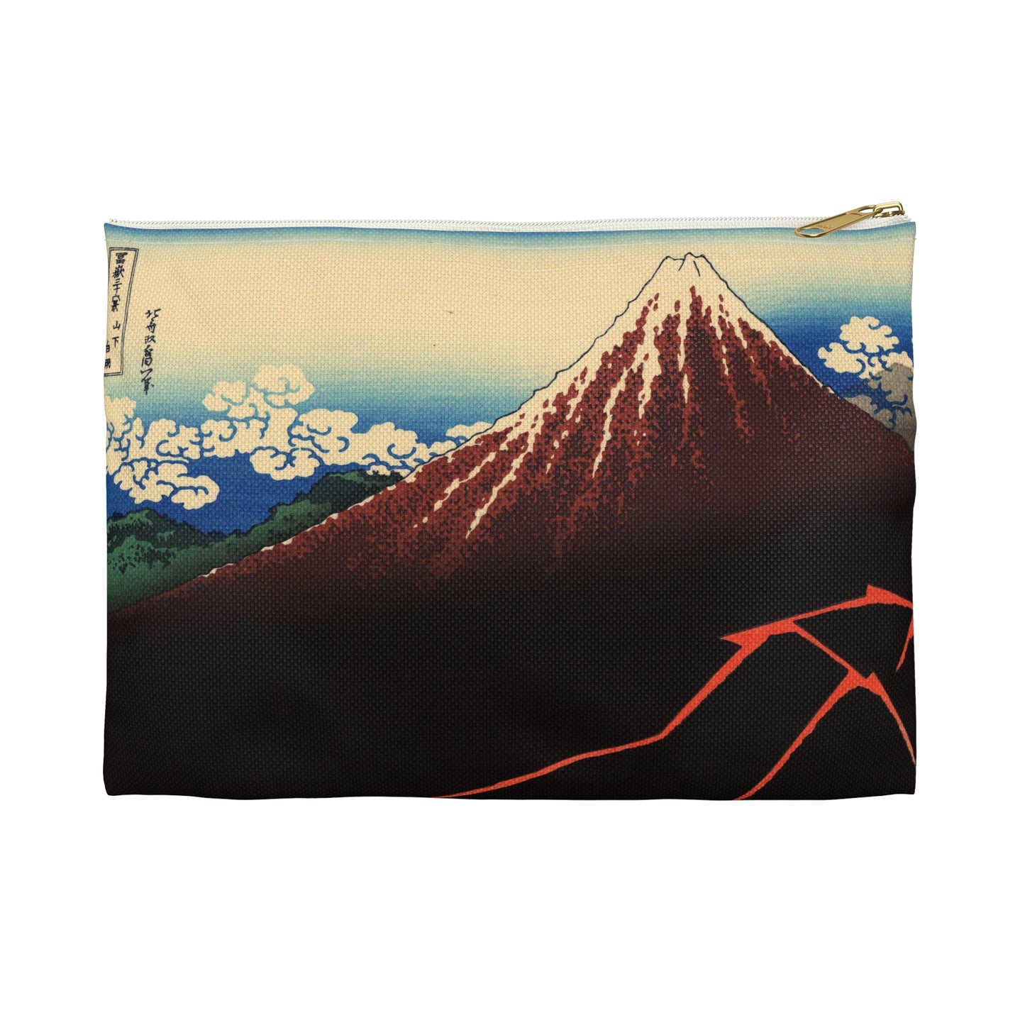Hokusai "Rainstorm Beneath the Summit" - Accessory Pouch - Japanese traditional ukiyoe design