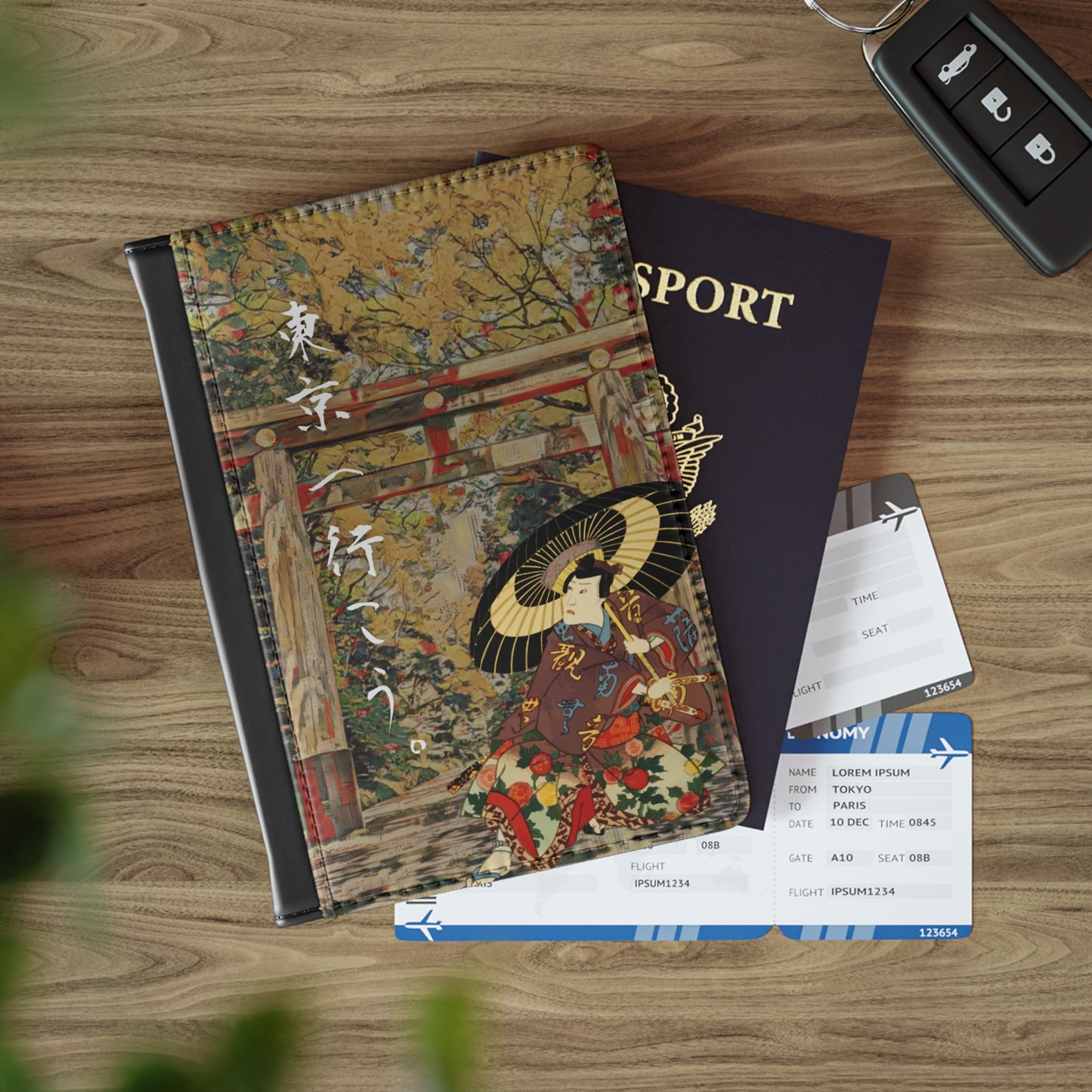 Andiamo a Tokyo "Meiji Jingu Shrine" - Passport Cover - Japanese traditional ukiyoe design