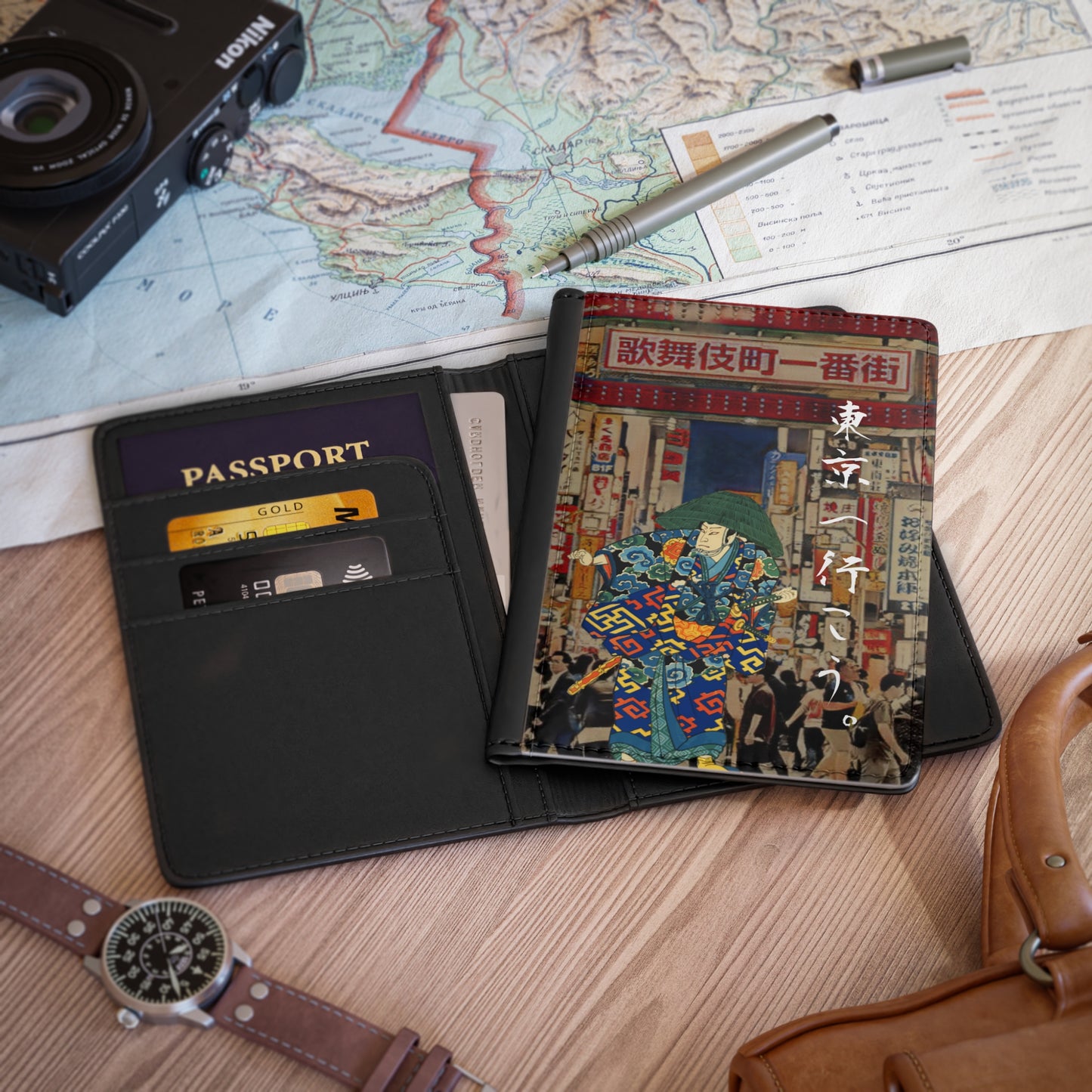 Andiamo a Tokyo "Kabuki-cho" - Passport Cover - Japanese traditional ukiyoe design