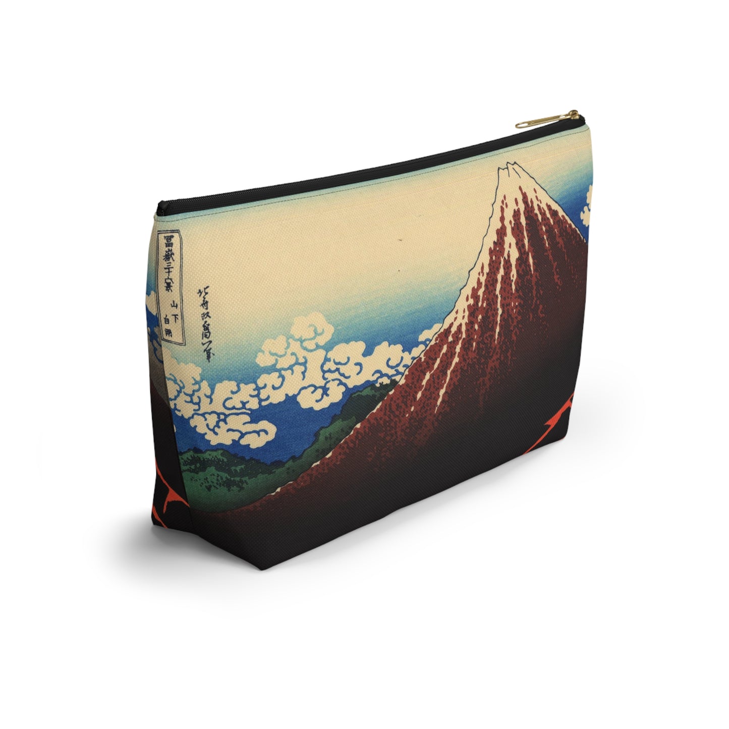 Hokusai "Rainstorm Beneath the Summit" - Accessory Pouch w T-bottom - Japanese traditional ukiyoe design