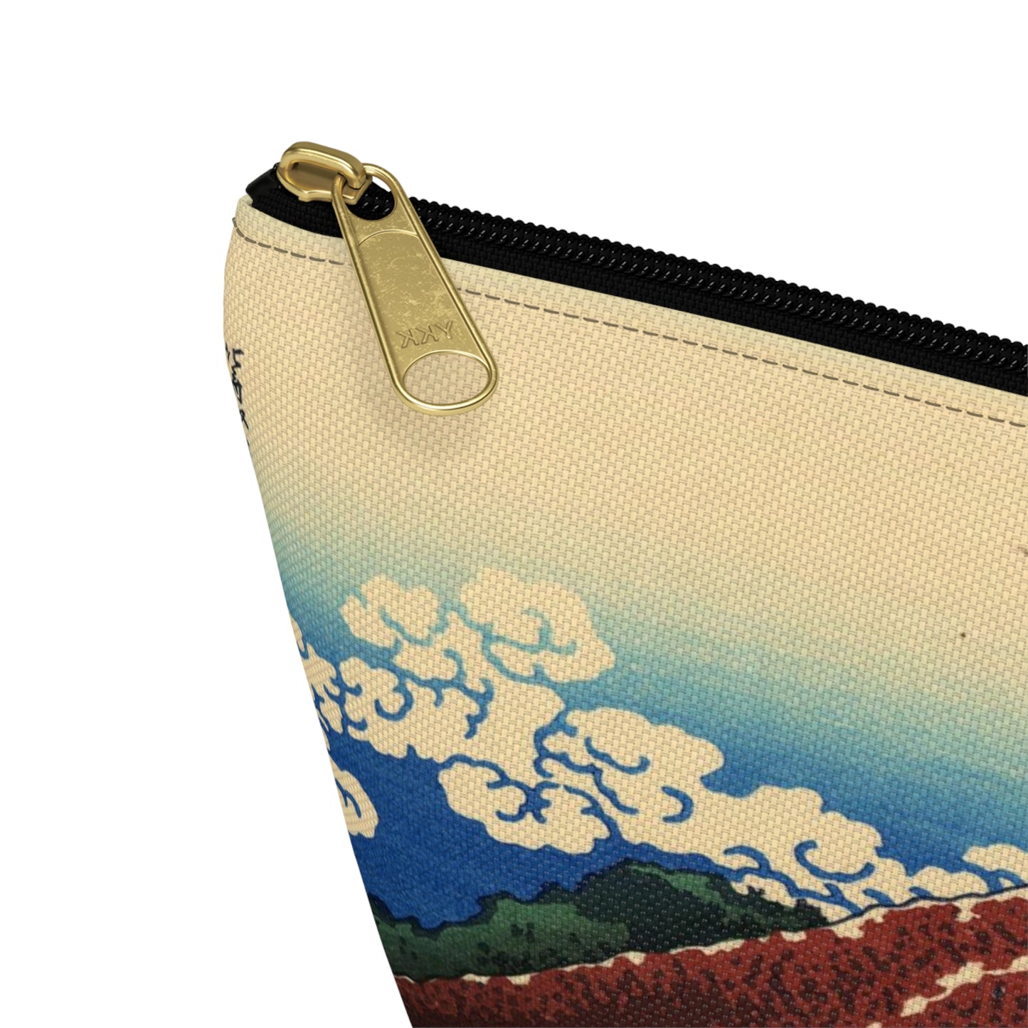 Hokusai "Rainstorm Beneath the Summit" - Accessory Pouch w T-bottom - Japanese traditional ukiyoe design