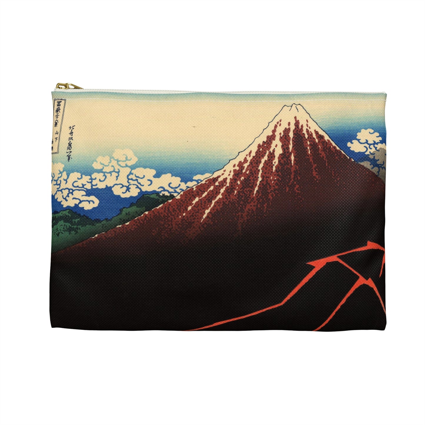 Hokusai "Rainstorm Beneath the Summit" - Accessory Pouch - Japanese traditional ukiyoe design
