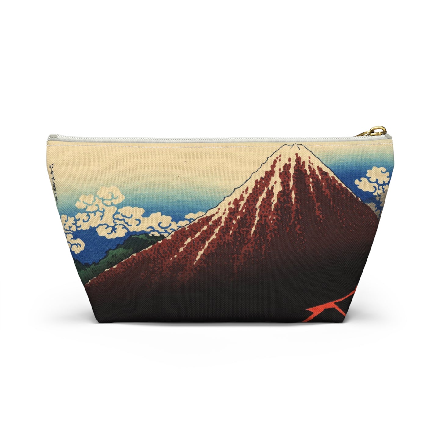Hokusai "Rainstorm Beneath the Summit" - Accessory Pouch w T-bottom - Japanese traditional ukiyoe design