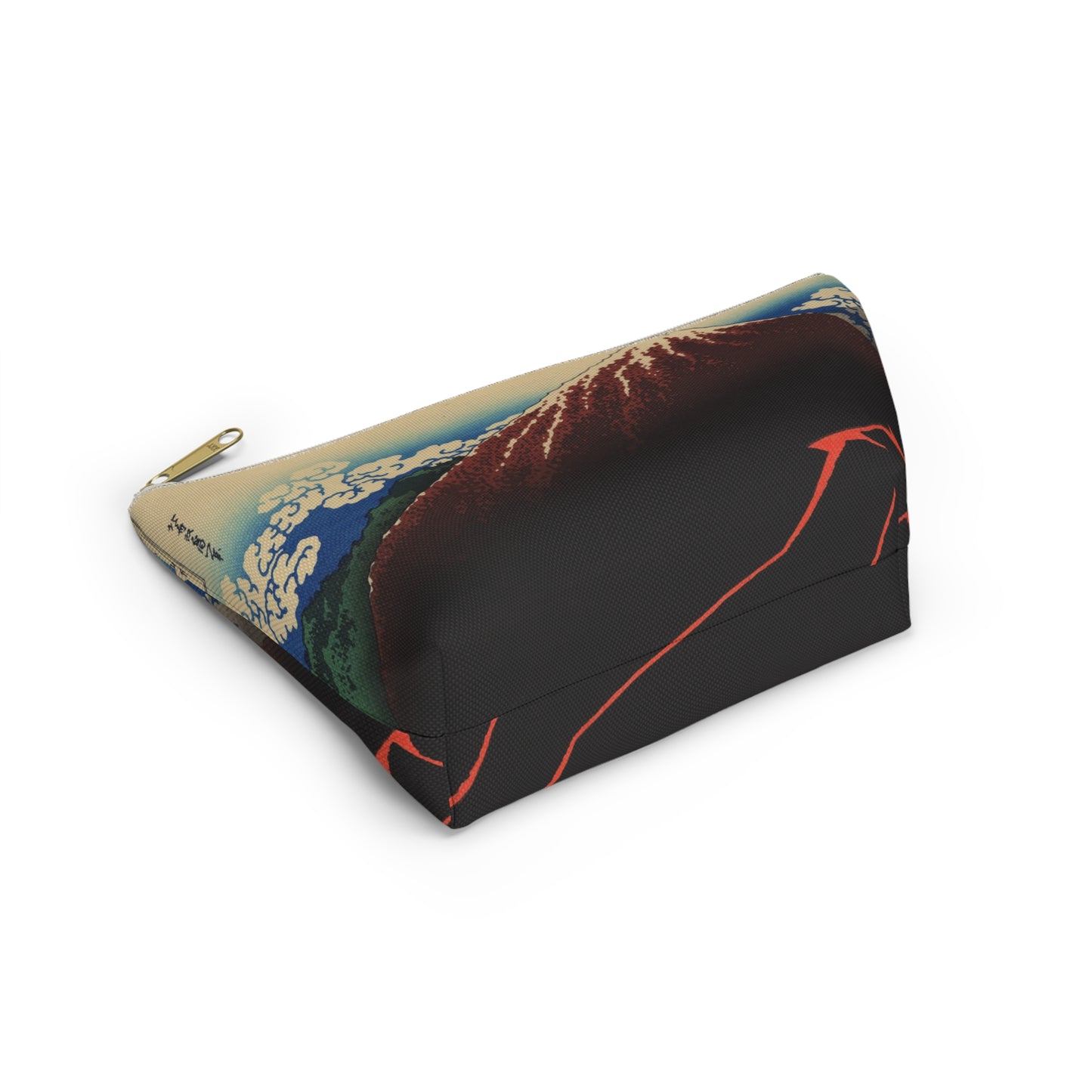 Hokusai "Rainstorm Beneath the Summit" - Accessory Pouch w T-bottom - Japanese traditional ukiyoe design