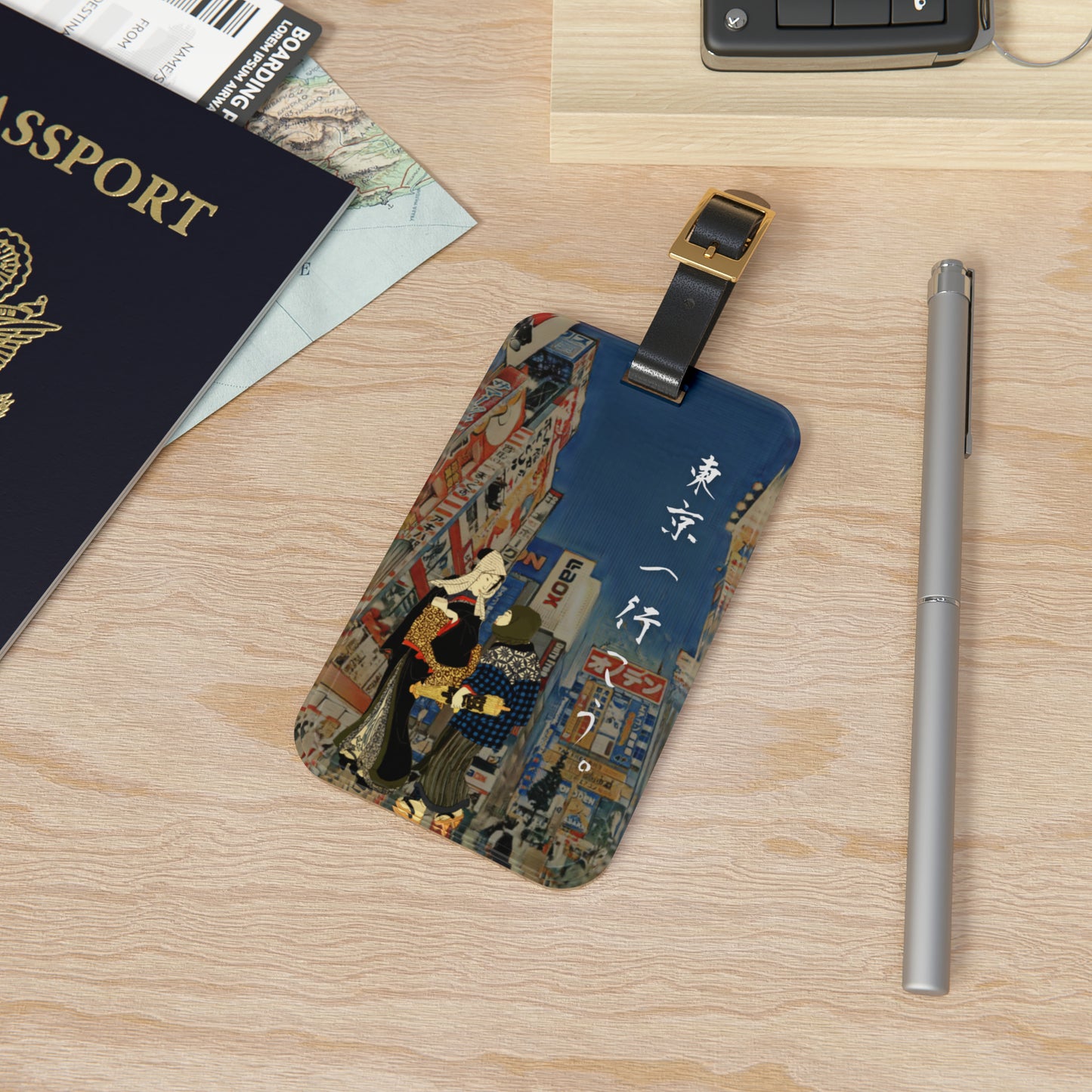 Andiamo a Tokyo "Akihabara" - Luggage Tag - Japanese traditional ukiyoe design