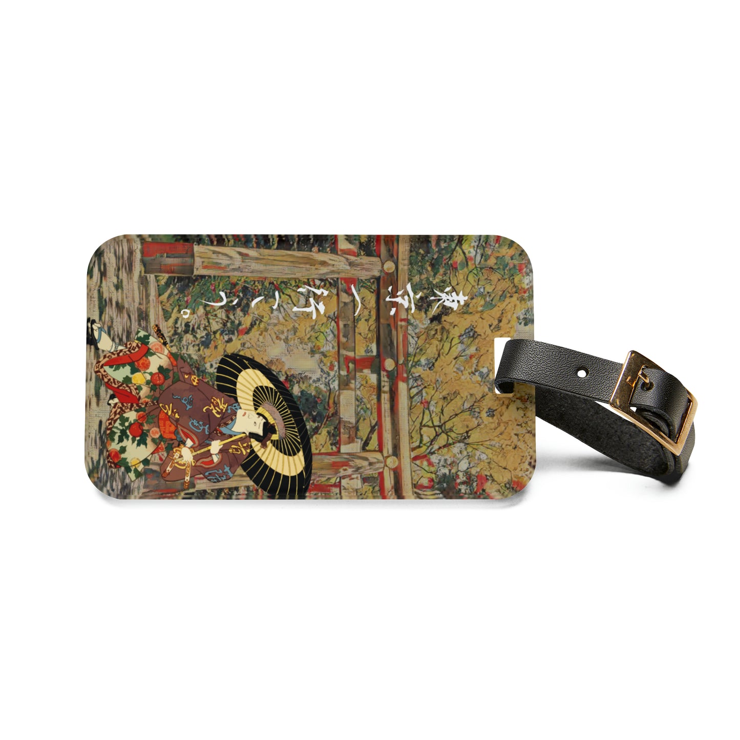 Andiamo a Tokyo "Meiji Jingu Shrine" - Luggage Tag - Japanese traditional ukiyoe design