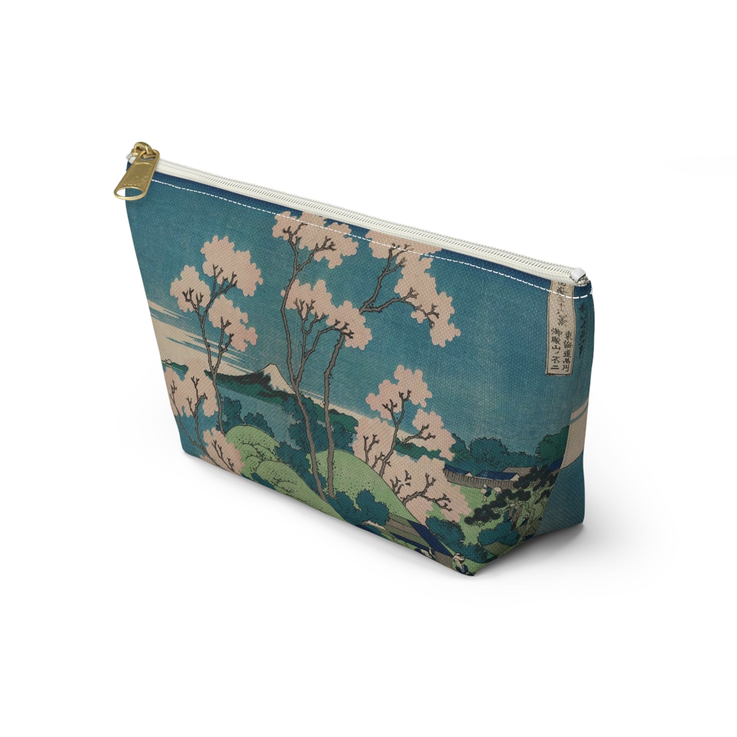 Hokusai "Fuji from Goten-yama, at Shinagawa on the Tokaido" - Accessory Pouch w T-bottom - Japanese traditional ukiyoe design