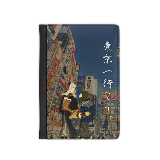 Andiamo a Tokyo "Akihabara" - Passport Cover - Japanese traditional ukiyoe design