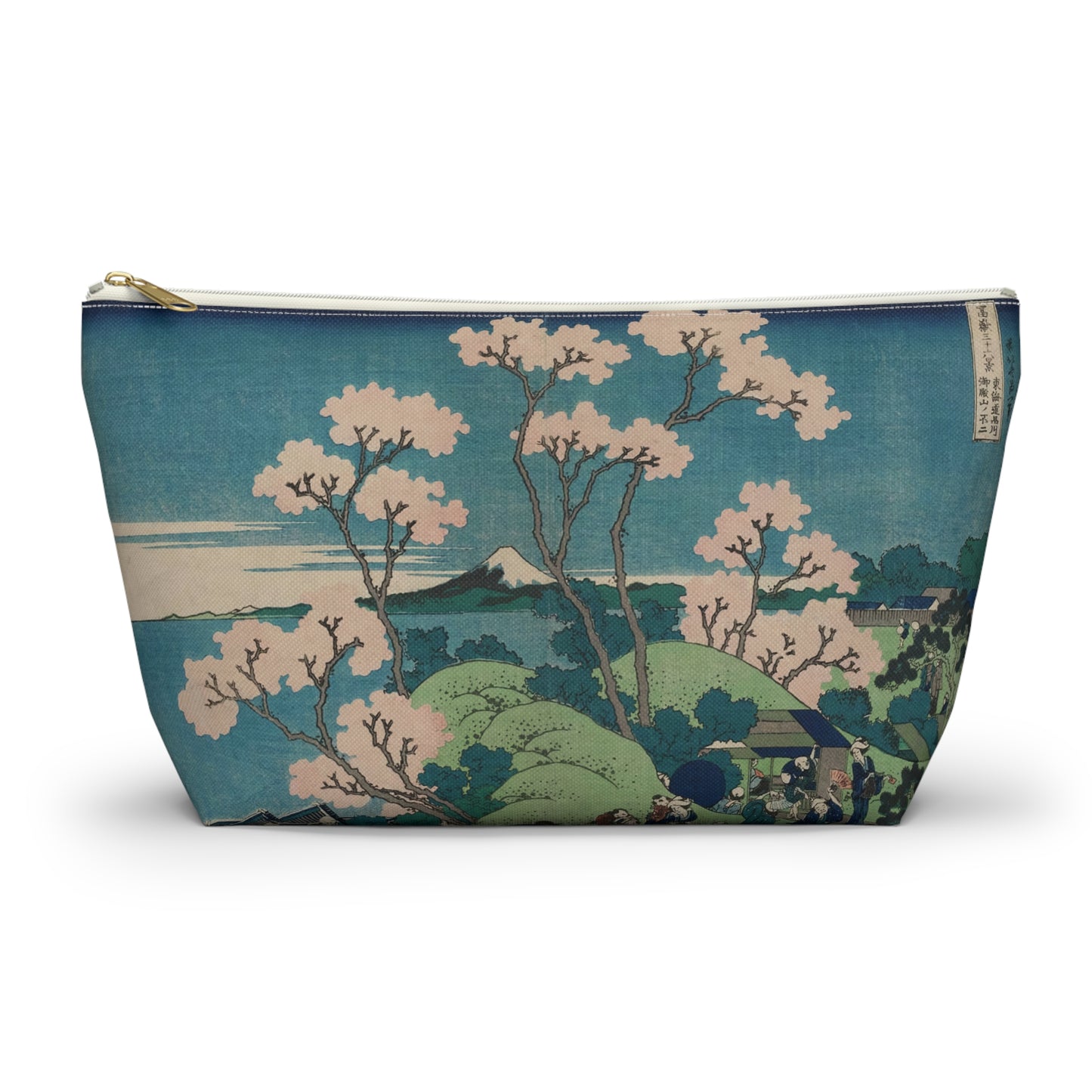 Hokusai "Fuji from Goten-yama, at Shinagawa on the Tokaido" - Accessory Pouch w T-bottom - Japanese traditional ukiyoe design