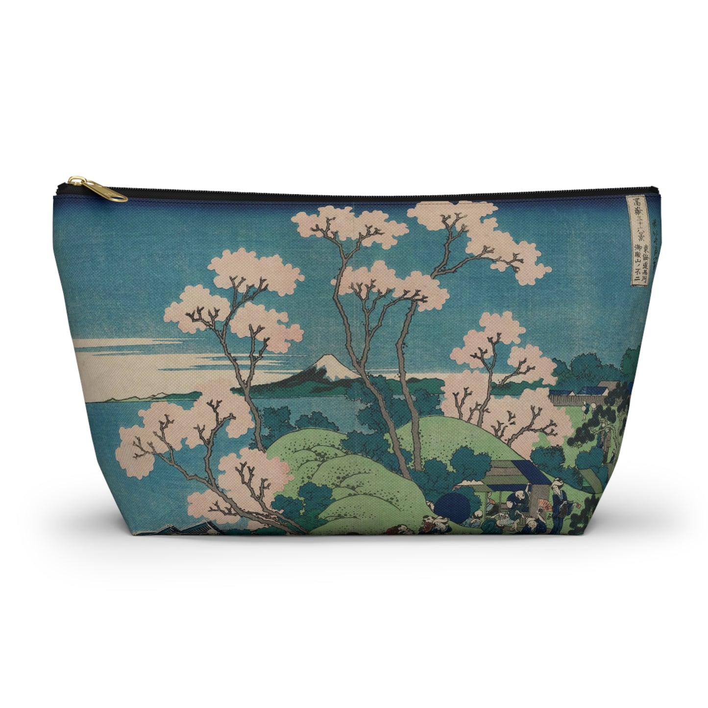 Hokusai "Fuji from Goten-yama, at Shinagawa on the Tokaido" - Accessory Pouch w T-bottom - Japanese traditional ukiyoe design