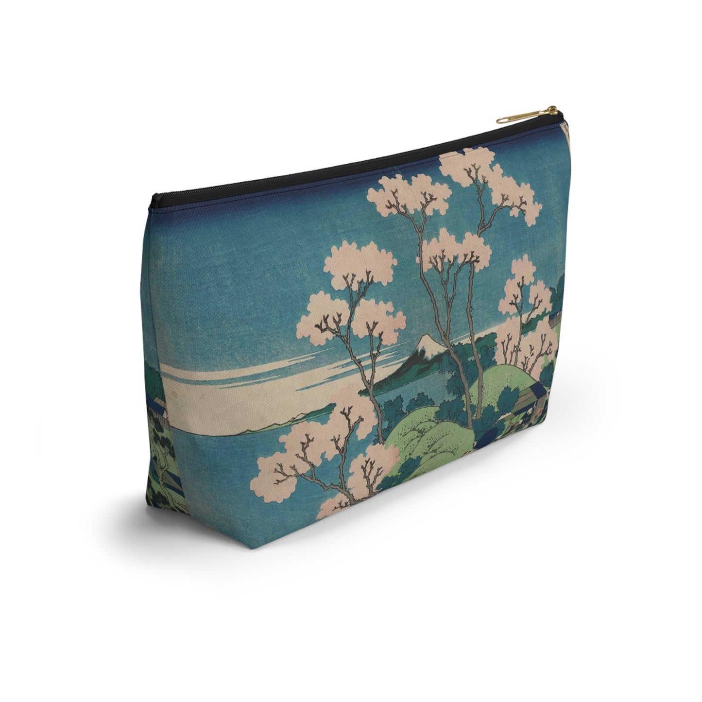 Hokusai "Fuji from Goten-yama, at Shinagawa on the Tokaido" - Accessory Pouch w T-bottom - Japanese traditional ukiyoe design