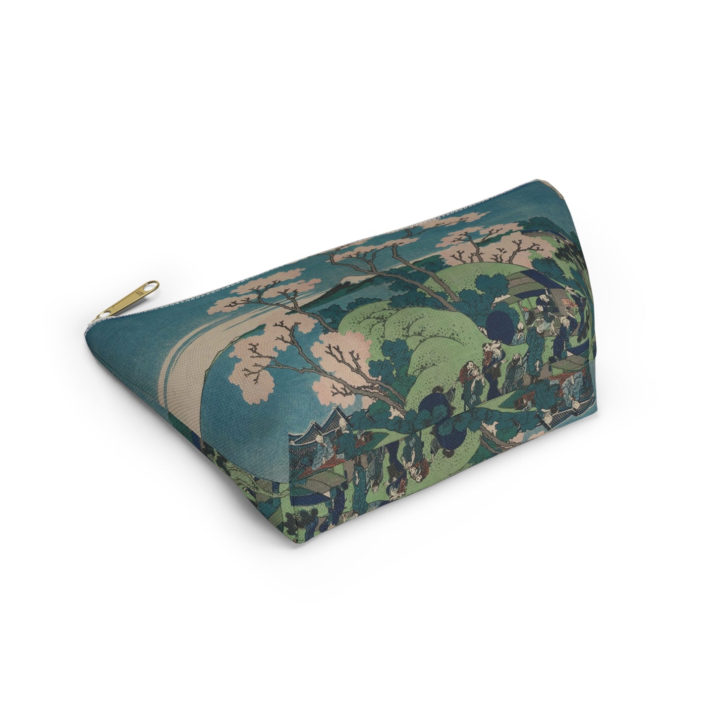 Hokusai "Fuji from Goten-yama, at Shinagawa on the Tokaido" - Accessory Pouch w T-bottom - Japanese traditional ukiyoe design