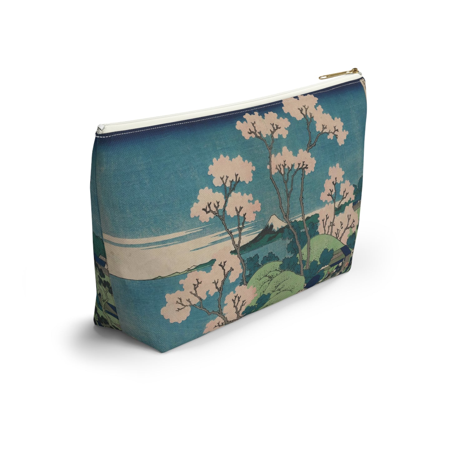 Hokusai "Fuji from Goten-yama, at Shinagawa on the Tokaido" - Accessory Pouch w T-bottom - Japanese traditional ukiyoe design