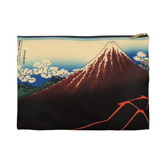 Hokusai "Rainstorm Beneath the Summit" - Accessory Pouch - Japanese traditional ukiyoe design