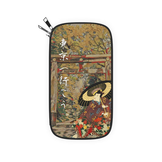 Andiamo a Tokyo "Meiji Jingu Shrine" - Passport Wallet - Japanese traditional ukiyoe design