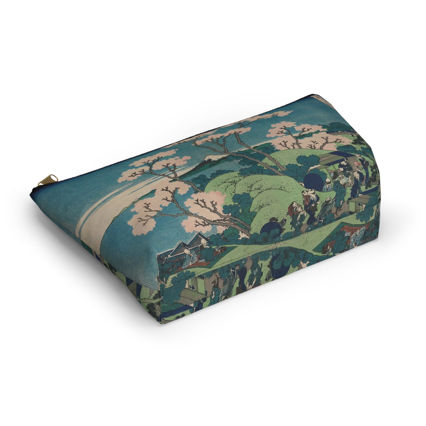 Hokusai "Fuji from Goten-yama, at Shinagawa on the Tokaido" - Accessory Pouch w T-bottom - Japanese traditional ukiyoe design