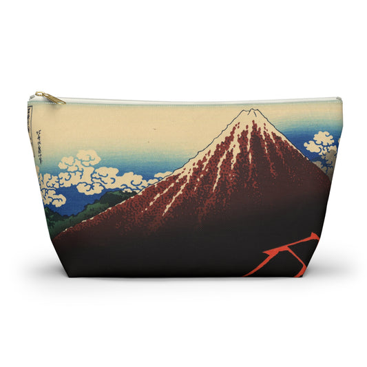 Hokusai "Rainstorm Beneath the Summit" - Accessory Pouch w T-bottom - Japanese traditional ukiyoe design