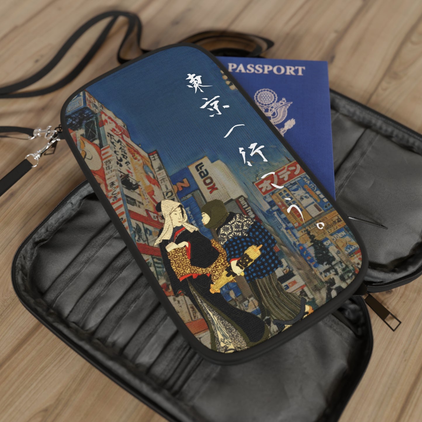 Andiamo a Tokyo "Akihabara" - Passport Wallet - Japanese traditional ukiyoe design