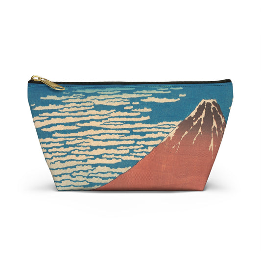 Hokusai "Fine Wind, Clear Morning" - Accessory Pouch w T-bottom - Japanese traditional ukiyoe design