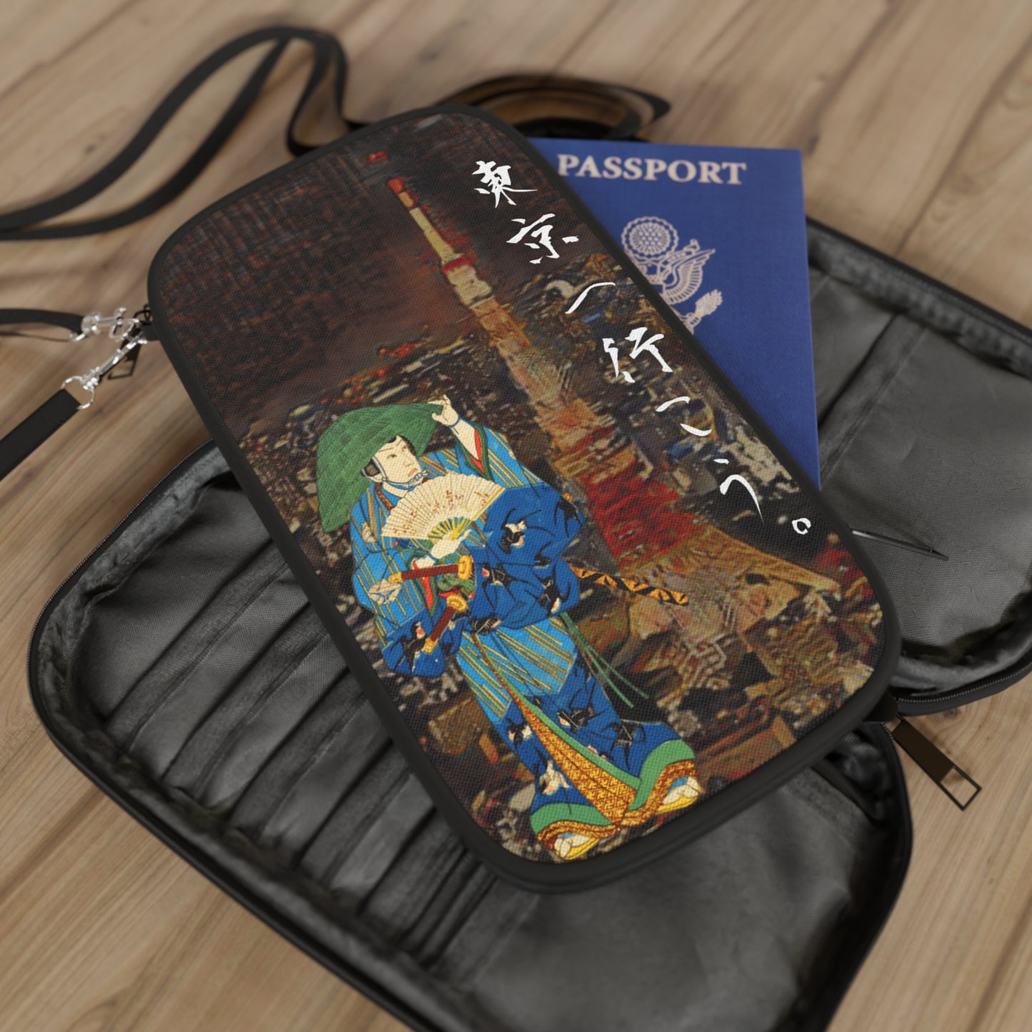 Andiamo a Tokyo "Tokyo tower" - Passport Wallet - Japanese traditional ukiyoe design