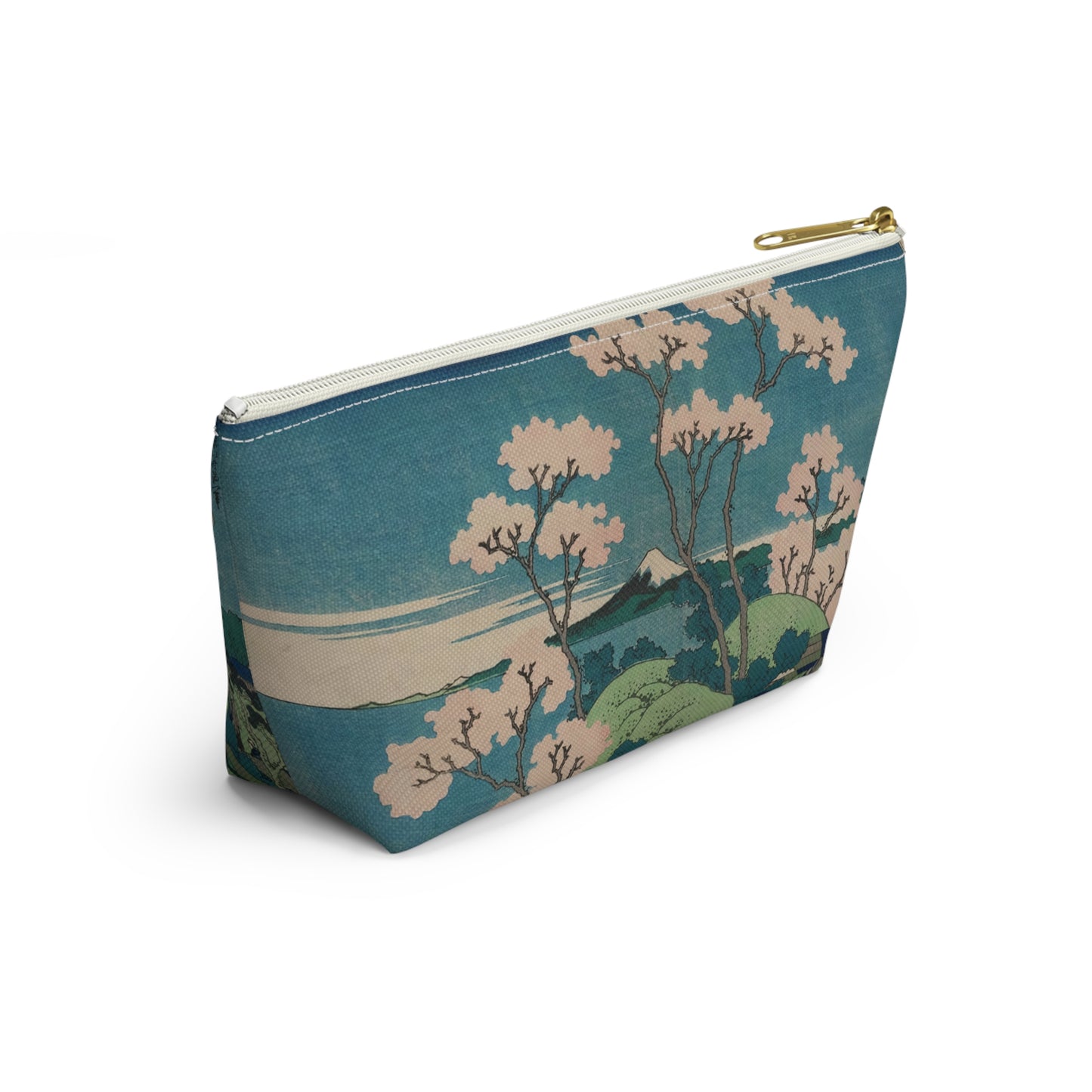 Hokusai "Fuji from Goten-yama, at Shinagawa on the Tokaido" - Accessory Pouch w T-bottom - Japanese traditional ukiyoe design