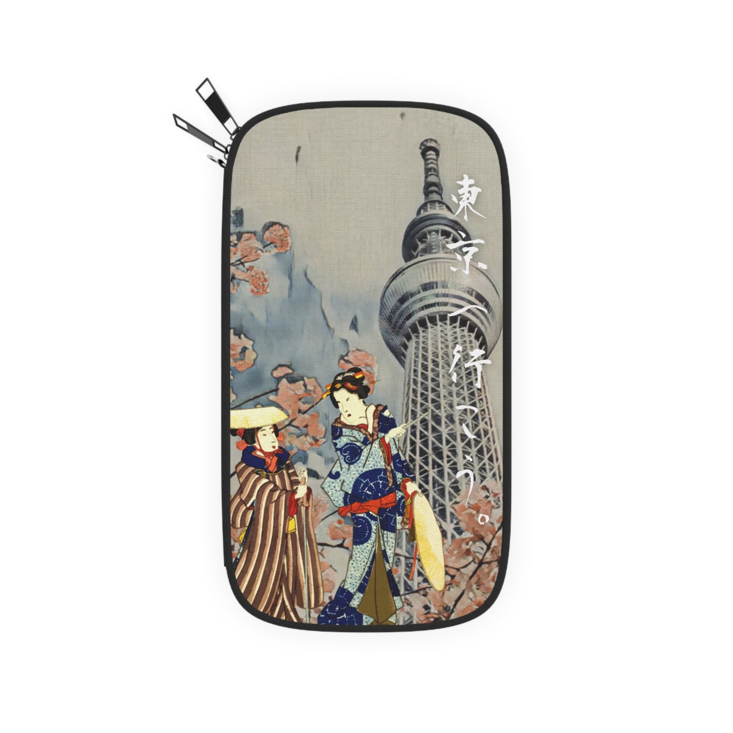 Andiamo a Tokyo "Tokyo sky tree" - Passport Wallet - Japanese traditional ukiyoe design