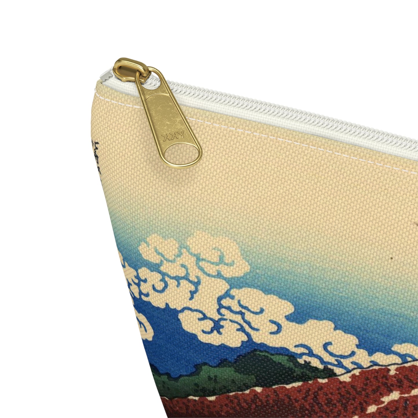 Hokusai "Rainstorm Beneath the Summit" - Accessory Pouch w T-bottom - Japanese traditional ukiyoe design