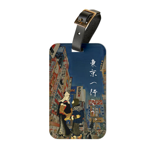 Andiamo a Tokyo "Akihabara" - Luggage Tag - Japanese traditional ukiyoe design