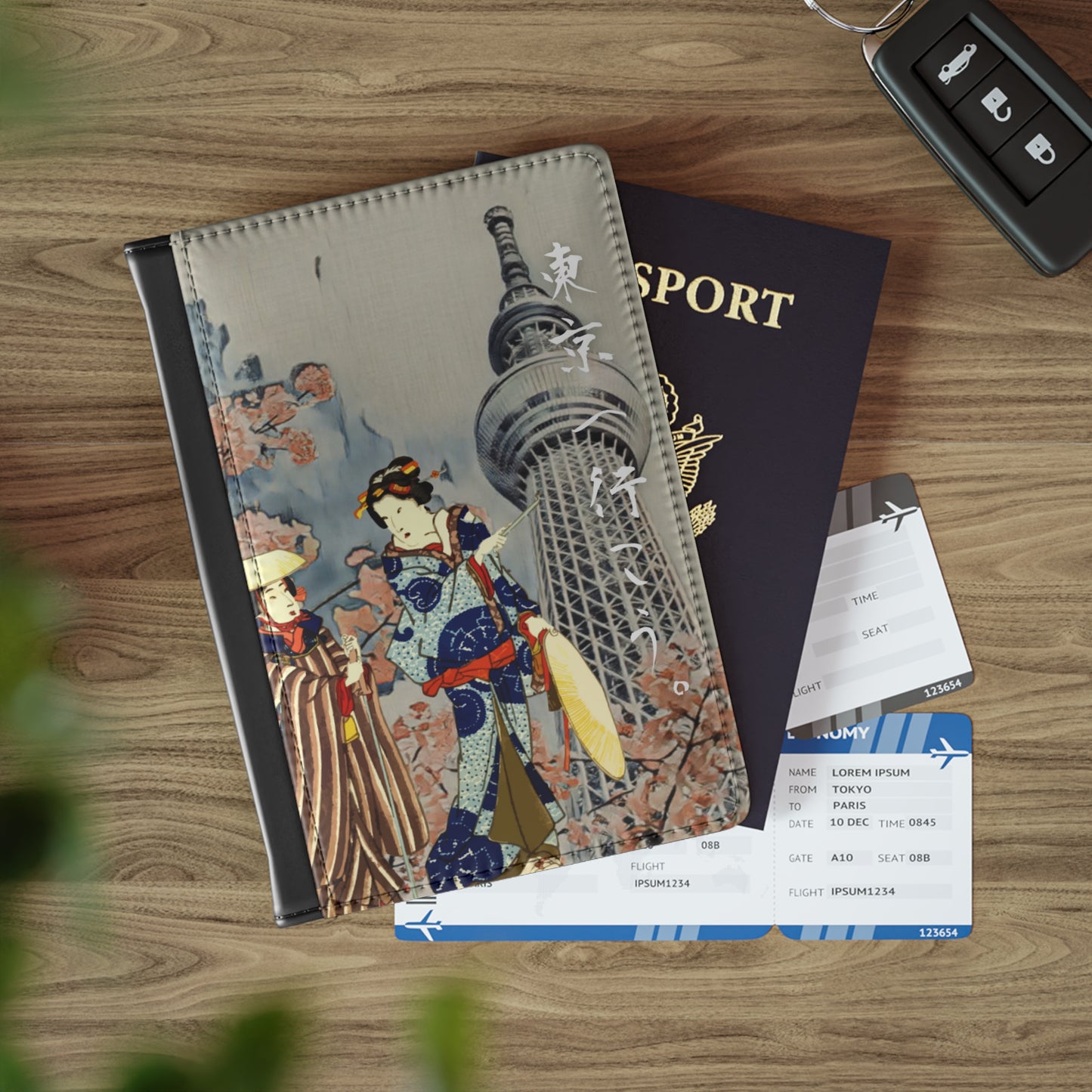 Andiamo a Tokyo "Tokyo sky tree" - Passport Cover - Japanese traditional ukiyoe design